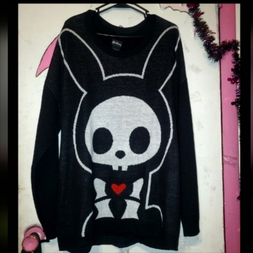Gothic Skelanimals Bunny Sweater Hot Topic Killstar Dollskill Widow Sourpuss